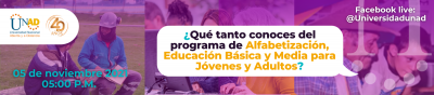 ¿Qué tanto conoces del Programa de Alfabetización, Educación Básica y Media para Jóvenes y Adultos?