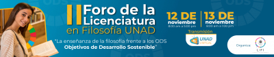 II Foro de la Licenciatura en Filosofía UNAD: "La enseñanza de la filosofía frente a los ODS Objetivos de Desarrollo Sostenible”
