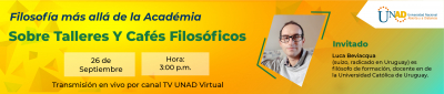 Filosofía más allá de la academia con el filósofo Luca Beviacqua (Suiza). Sobre talleres y cafés filosóficos.
