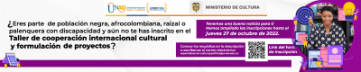 Convocatoria a participar  en el Taller de Cooperación Internacional Cultural y Formulación de Proyectos