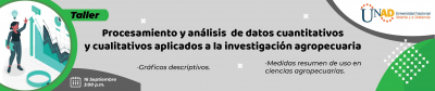 Taller procesamiento y análisis  de datos cuantitativos y cualitativos aplicados a la investigación agropecuaria - 16 de septiembre