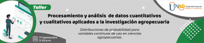 Taller procesamiento y análisis  de datos cuantitativos y cualitativos aplicados a la investigación agropecuaria - 17 de septiembre