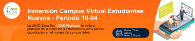 Inmersión Campus Virtual Estudiantes Nuevos- Período 16-04  27 Agosto 